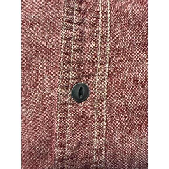 Converse One Star Men's Shirt, Medium, Rusted Rugged Red, Metal Buttons. - Picture 3 of 3